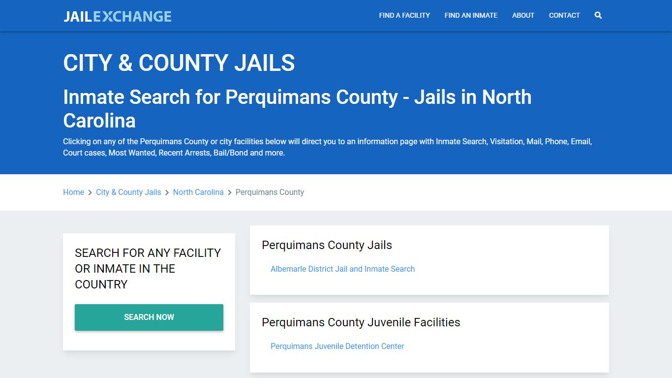 Inmate Search for Perquimans County | Jails in North Carolina